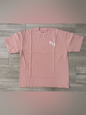 Men's BORN X RAISED BlackLetter Jumbo Arch Tee T-Shirt Dusty Rose Size Large NEW
